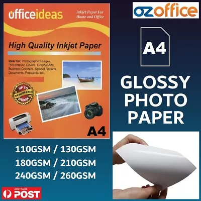 $49.95 • Buy BULK BUY A4 Glossy Photo Paper 110 / 180 / 210 / 240 / 260 GSM Inkjet Print AU
