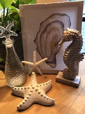NEW Beach Theme Decor Sets 5 Pieces Starfish (2)  Bottle Canvas Print Seahorse • £15.43