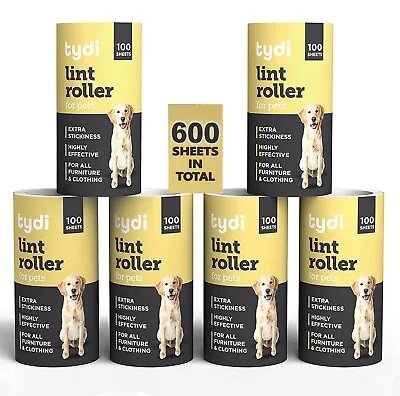 Lint Remover Roller Refill 600 Clothes Dog Hair Sticky Sheets Pet Cat Fluff Dust • £9.45