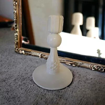 Vintage White Milk Glass Candle Holder  Candle Holders  • $18