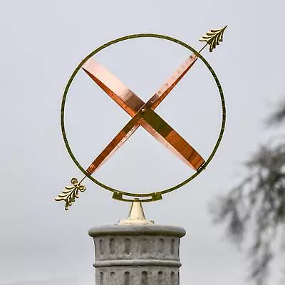 Polished Brass And Copper Garden Armillary Sundial Sphere - 57cm Tall • £192.50