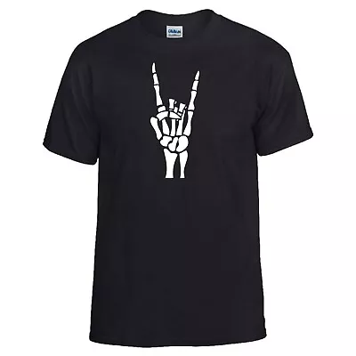 £8.95 • Buy Halloween, Skeleton Hand , Rock, Metal, T-shirt Kids Adults, Glow In The Dark