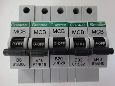 Crabtree Starbreaker 61/B06 61/B16 61/B20 61/B32 61/B40 MCB Circuit Breakers  • £3.99