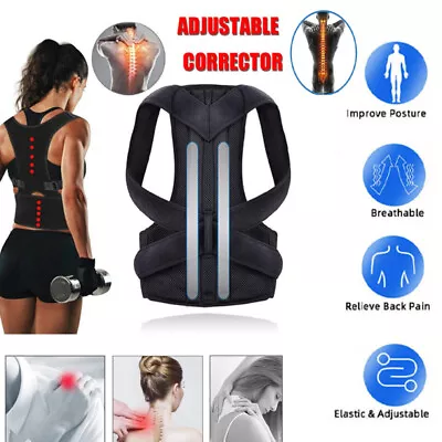 Adjustable Posture Corrector Low Back Support Shoulder Brace Belt For Men Women • $10.94
