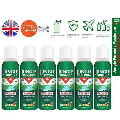 £30.05 • Buy Jungle Formula Maximum Insect Repellent Spray With DEET Quick Midges 125ml X 6
