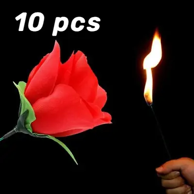 Flame To Rose Appearing Magic Prop Flower Magic Street Magic Easy Magic Trick • £13.19