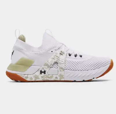 Under Armour HOVR Project Rock 4 Camo Men's Training Shoes - White UK 8.5 • £89