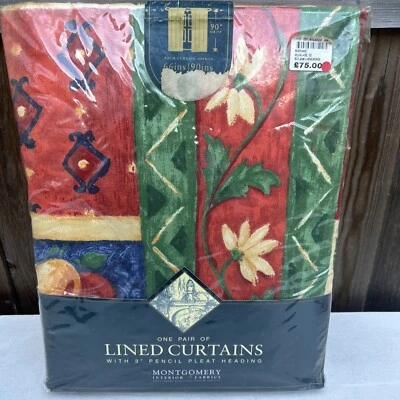 £58.99 • Buy 1 Pair Of Jardiniere Pencil Fully Lined Curtain 66” Wide X 90 Drop Montgomery.
