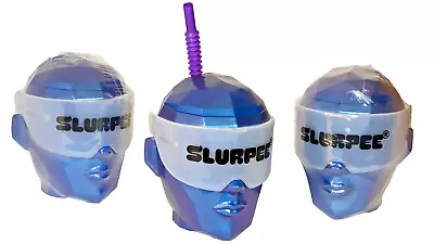 Lot Of 3 7-Eleven 2023 Brain Freeze Character Head SLURPEE Cups W/Straws New • $14.99