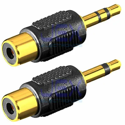 Female RCA Phono To Male 1/8  3.5mm Audio Jack Connector Adapter Converter • $1.39