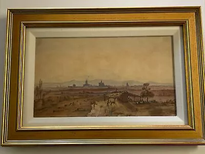 Antique Landscape Painting Town View Mexican Indian Home People Village Old • $1100