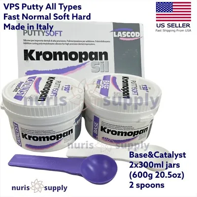 KromopanSil Dental VPS Putty Impression Material 2x300 Ml Soft Hard Fast Normal • $56.99