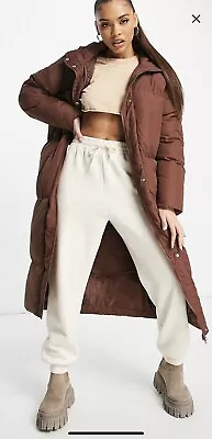 £22 • Buy Women’s Maxi Puffer Coat Size 16 In Chocolate