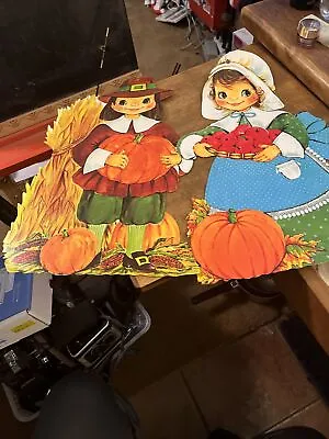 Vintage Thanksgiving Die Cut Paper And Cardboard Decorations 7 Total Nice Color • $10