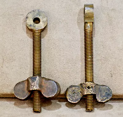 Vintage Bronze Marine Portlight Hatch Porthole Dog Screws Bolts W/Wing Nuts Pair • $49.99