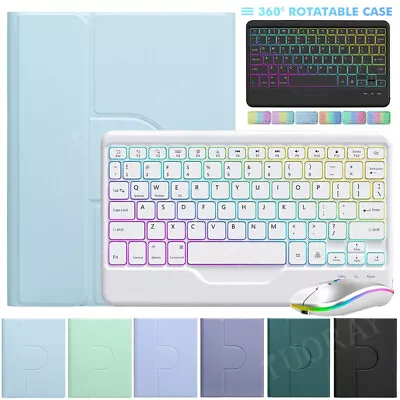 Backlit Keyboard Mouse Rotating Case Cover For IPad 6/7/8/9/10th Gen Air 4 5 Pro • £8.99