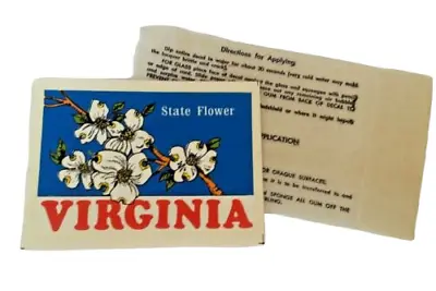 Vintage Virginia State Window Souvenir Decal Sticker Dogwood Flower  • $6.99