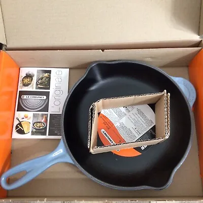 Le Creuset Enameled Cast-Iron 9 Inch Round Skillet Chambray NEW ~ Open Box • $165