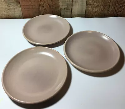 Vintage La Solana Stoneware Set Of 3 Dessert Plates Beige Rose  7  Plates • $20