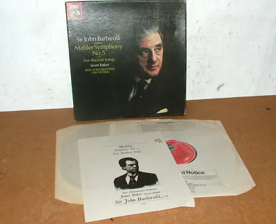Sir John Barbirolli Mahler Symp 5 Janet Baker 2X Boxed LP Vinyl Record  • £9.99