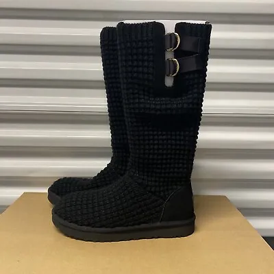 UGG Australia Classic Solene Tall Boots Black 1112478 Women's Size 10-11 • $109.97