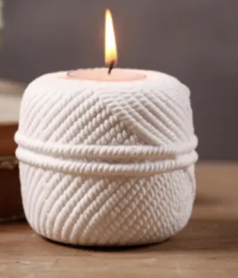 Knitting Wool Ball Ceramic Tea Light Holder Candle Home Decoration Gift Idea • £6.99