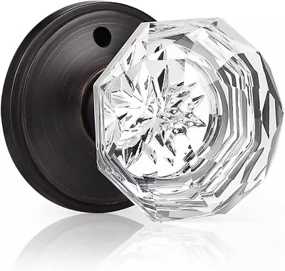 Privacy Glass Door Knob For Bedroom BathroomVintage Crystal Knob W/Lock Rosette • $15.99