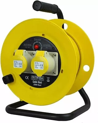 Faithfull FPPCR25ML Cable Reel 25 Metre 16 Amp 110 Volt • £34.99