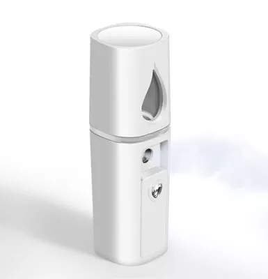 Nano Facial Steamer Handy Mini Mister With Mirror USB Rechargeable Mist Sprayer • $4.99