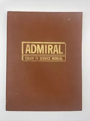 Vintage Admiral Color TV Service Manual Tab Books No 545 1970 • $9.99