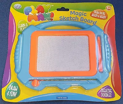 Magic Sketch Board Mini Doodle Etch Draw Create & Play With A Carry Handle & Pen • £8.54