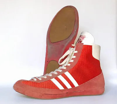 Vintage Adidas Freistil Wrestling Shoes Size 12 Red White RARE 1970’s-80’s • $1100