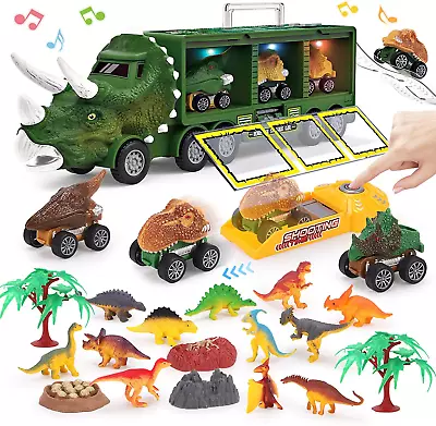 Dinosaur Toys For 3 4 5 6 7 Year Old Kid Boy Girl Dinosaur Carrier Truck With L • $45.76