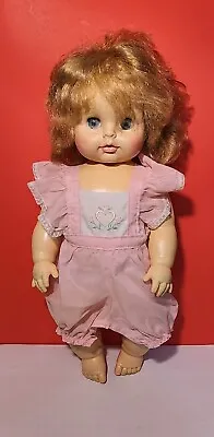 Vintage Horsman 17  Mama Doll Blonde Hair-green Eyes--pink Flower Dress • $6.35