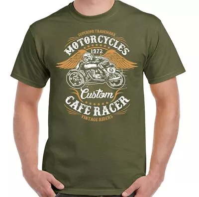 CAFE RACER T-SHIRT Mens Biker Motorbike Motorcycle Enthusiast Top Custom Bike  • £10.94