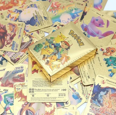 $31.31 • Buy 110Pcs GOLD Pokemon Card GOLD Mint Vmax GX Charizard Collection Boxes