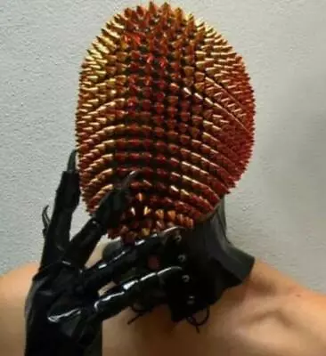 Spiked Night Club Rivet Steampunk Gimp Halloween Helmet Unique Full Face Mask • $33.29