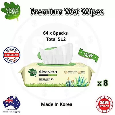 Korean Made 512p Baby Wipes Kids Family Wet Tissue Aloe Vera Dispenser Bulk • $41.20