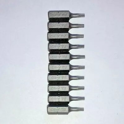 Torx TS8 Five Point Security Screwdriver Drill Insert Bit 10 Pack With Hole T8 • $10.99