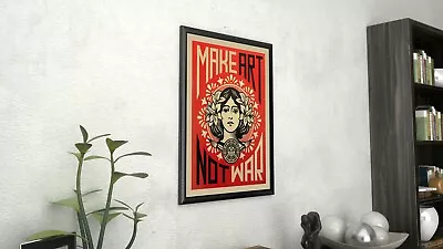 Make Art Not War Framed Canvas Giclee Vintage Poster • $35