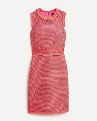 J.Crew Neon Fringe Tweed Sheath Dress Size 0 Style AO703 • $39