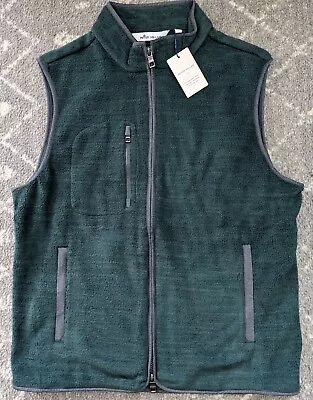 Peter Millar Crown Full Zip Micro Shearling Fleece Vest NWT $198 Medium Green • $119.99