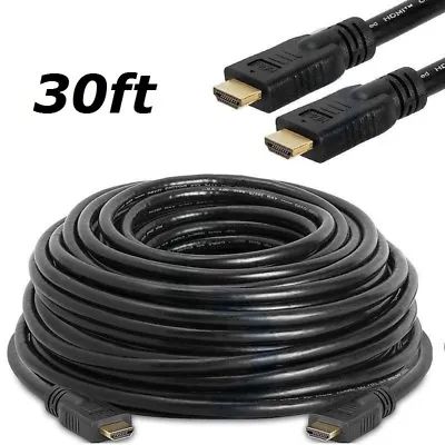 $7.40 • Buy 30 FT 30' Ft High Speed HDMI Ethernet M/M 3D Cable 1080p HDTV PS3 XBox DVD M-M