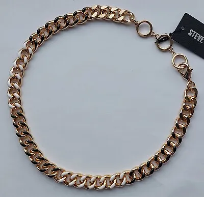 Steve Madden Collar Chain Necklace Choker Brass Gold Enamelled Colour BNWT • £9.90