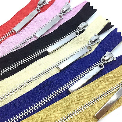 Metal Polished Silver Teeth Zips No 3 Weight Zip - Closed End Zipper (PS3CE) • £4.20