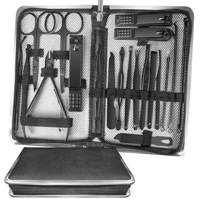 Manicure Set Personal Care Mens Grooming Kit 20 In 1 Professional 20 In 1 Black • $18.21