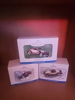 Hallmark Keepsake Ornaments Vintage Roadsters Lot Of 3 • $19.95