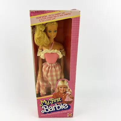 Vintage 1982 My First Barbie Doll 1875 Mattel Pink Gingham Ruffles • $64.99