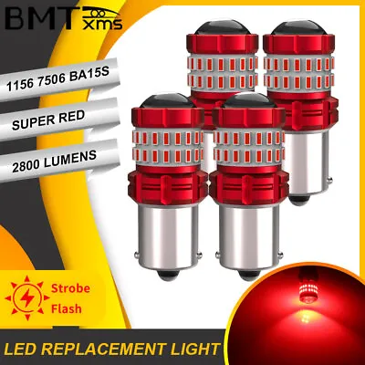 4X 1156 7506 LED Strobe Flashing Blinking Brake Stop Light Bulbs Safety Warning  • $19.79