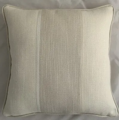 A 16 Inch Cushion Cover In Laura Ashley Cedar Stripe Natural Fabric • £16.99